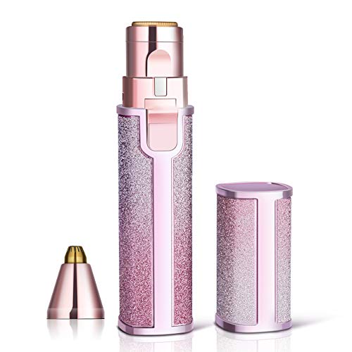 Facial Hair Removal for Women, AUKUN Hair Remover for Women, Eyebrow Razor Portable Hair Remover LED Light Rechargeable Painless Hair Removal for Flawless Women (Pink)