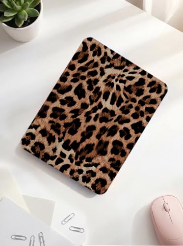 Coque iPad 10e/11e Génération avec Porte-Stylet et Support Trifold Léopard Marron 10.9"