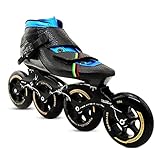 CNMJI Herren Damen verstellbare Inliner Inlineskates, Inline Skates Roller Skates Schlittschuhe Inline-Eisschnelllaufschuhe Fitness Skates Rollschuhe für Kinder und Jugendliche,Schwarz,46