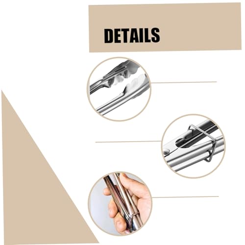 Ssguopte Pinças de aço inoxidável para cozinhar e grelhar pinças de metal antiderrapantes pinças de