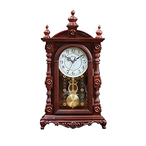 Reloj de madera europeo artesanal con diseño clásico para salones 2