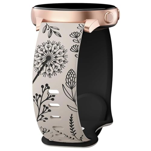 [ECVGHD] Elegant Dandelions Watch Straps Silicone Watch Band 20mm Width Comfortable Wear