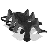 3pcs Animal Mask Dress up Costumes Masks Animal Formkids Costume Wolf Felt Mask Funny Mask Halloween Wolf Cosplay Mask Costume Face Mask Dog Mask Grey/999