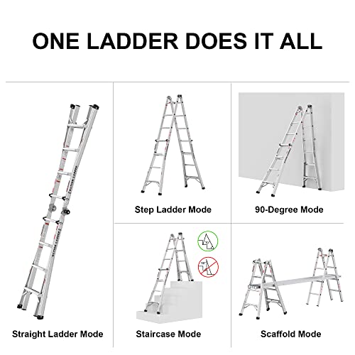 Extension Ladder Collapsible Ladder Step Ladders, Folding Ladder Household Engineering Multifunctional Aluminum Alloy Telescopic Ladder A-Type Ladder Straight Ladder #TOP3