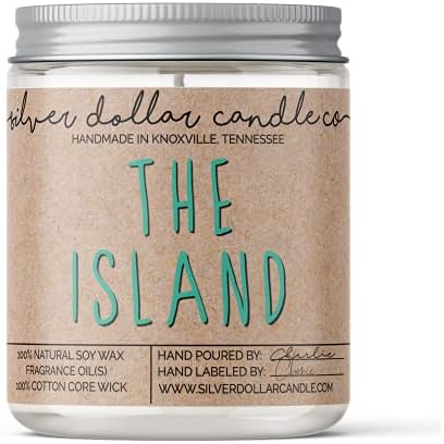 The Island, Volcano Fruity Scented Candle 8oz, Natural Soy Wax candle by Silver Dollar Candle Co.