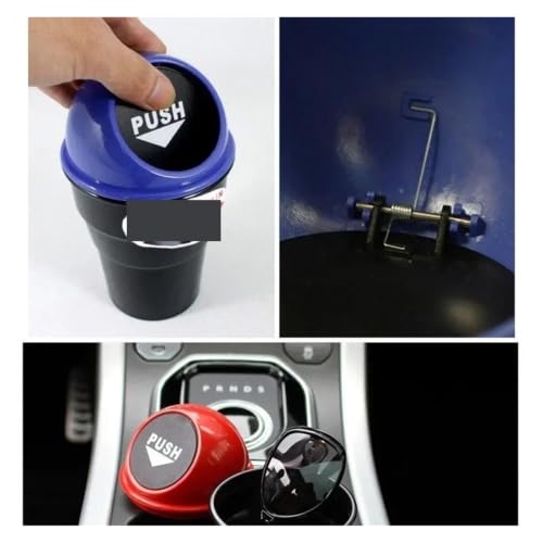 Cubo de basura para coche amarillo con estuche protector de polvo 2
