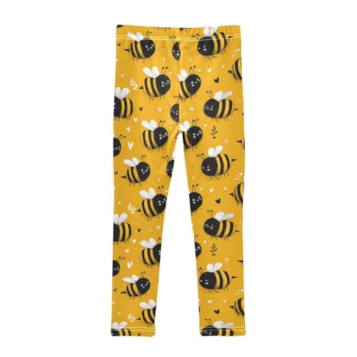Girls Leggings Cute Bee Heart Soft Toddler Leggings for Girls Kids Pants Size 4T-10T2
