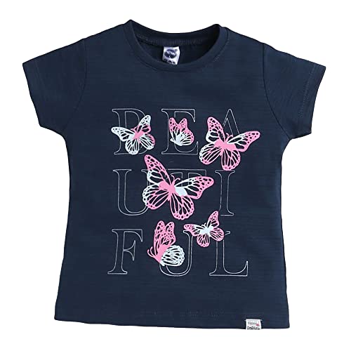 Image of Hopscotch Girls Jersey Graphic Print T-Shirt in Green Color