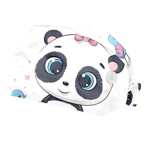 Casquettes de travail pour femmes et hommes VERED chapeaux ajustables motif panda x2