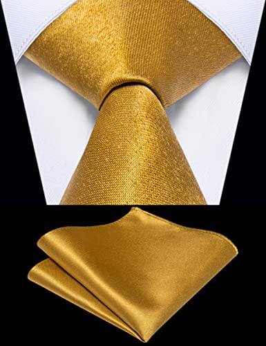 Image of YourTies Zipper Tie for Men Adjustable Pre-tied Satin Neckties and Pocket Square Set Solid Color Business Formal Wedding
