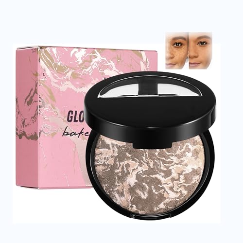 Image of AKARY Baked Powder Foundation, Oil Control Correcting Powder Foundation, Buildable Light to Medium Coverage - Demi-Matte Natural Flawless Finish Smooth Lightweight, 06 Deep