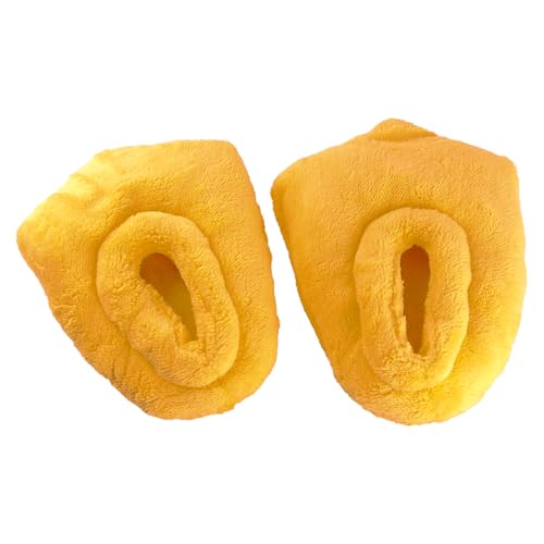 Ieron Pantofole a forma di anatra, pantofole di peluche per la casa, pantofole a forma di animale, scarpe con piedini d'anatra, pantofole soffici per la casa, costume da cosplay (giallo 16x16 cm)