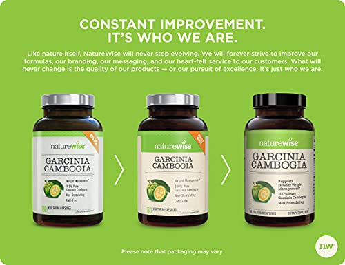 Naturewise Pure Garcinia Cambogia (2 Month Supply) 100% Natural Hca Extract Concentrated To 60% To Metabolism Support And Appetite Management With Superior Absorption (180 Count) #TOP5