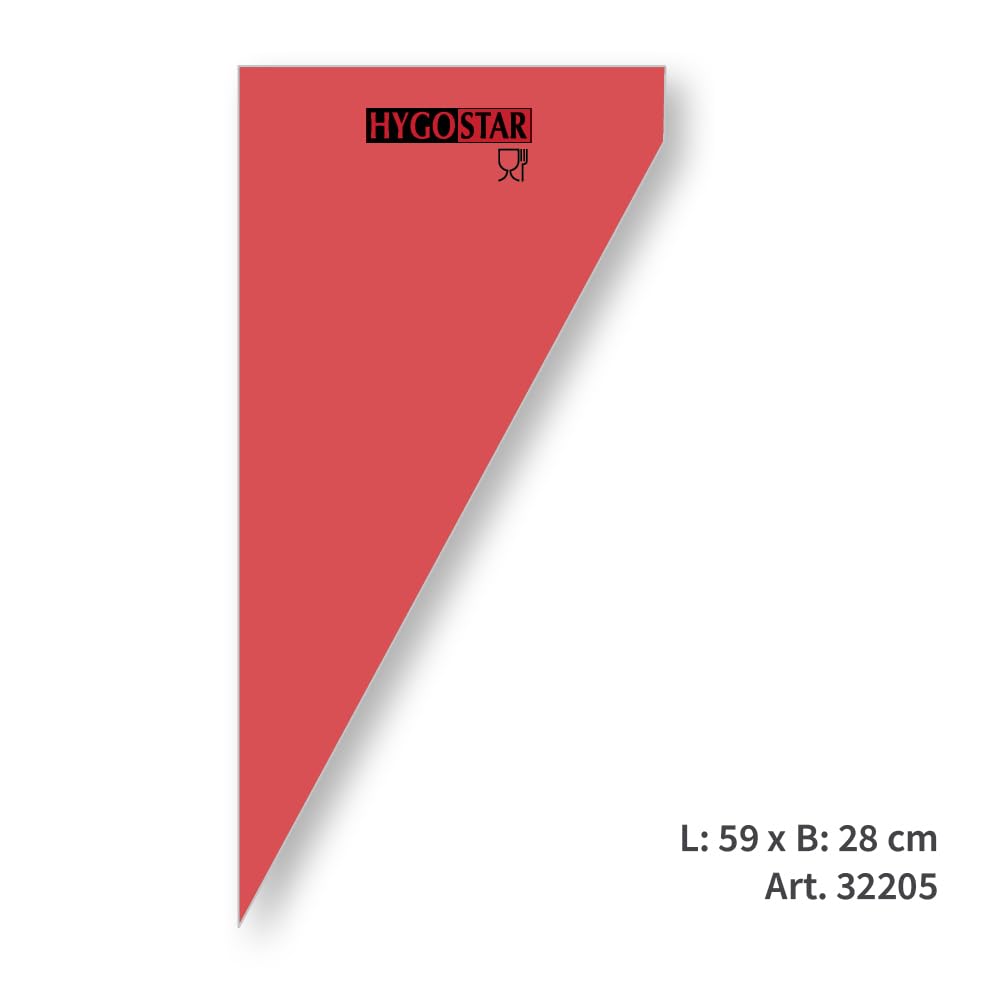 FRANZ MENSCH 370 Stück Hygostar Spritzbeutel Hot | LDPE, rot, Abrisse: 74, L: 59cm, B: 28cm, Karton, Einmal Spritzbeutel, Konditor Spritztüte