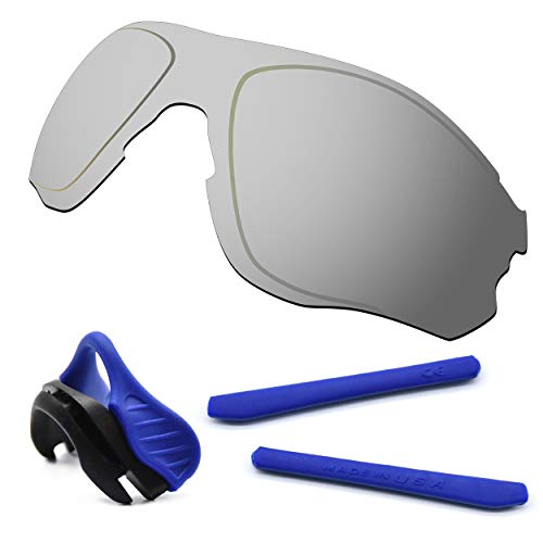 Lentilles Oakley EV-zero OO9308 polarisé argent avec kit caoutchouc bleu pour rénover lunette cyclisme