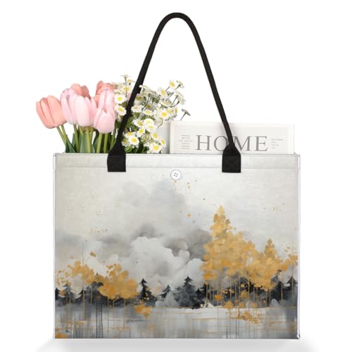 Abstract Lake Mountain Tote Bag for Women Large Beach Bag Reusable Tote Bags for Work Travel Beach Shopping3