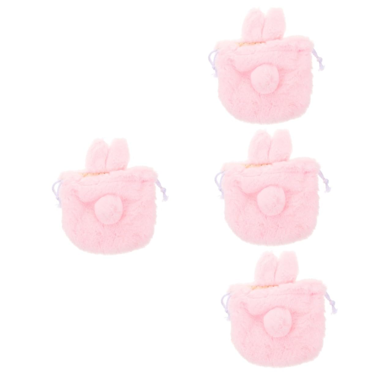 MAGICLULU 4 Pezzi Borsa Per Cosmetici in Peluche Piccola Borsa Per Cosmetici Per Borsa Da Viaggio Con Coulisse Chiusura Di Facile Accesso Base Piatta Stabile