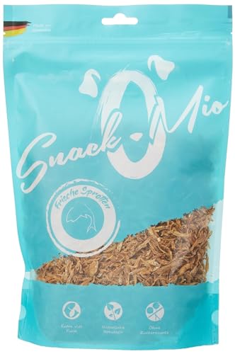SNACKOMIO - Friandise premium pour chiens - sprats frais, sans céréales, 1 paquet (1 x 50 g)