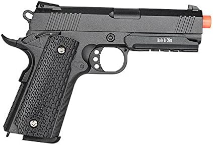 Full Metal 1911 Warrior Spring Airsoft pistola negra dispara 255 FPS