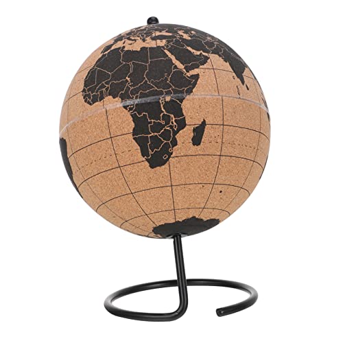 TOYANDONA Nordic Cork Globe for Office & Home Decor, Modern Black Soft Cork Material, Perfect for Travel Planning, Business Desk Accessory, Stylish & Functional Geography Art