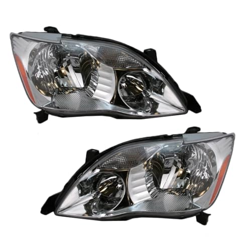 Image of TRQ Driver and Passenger Side Headlight Assembly Set Compatible with 05-07 Toyota Avalon Halogen Only