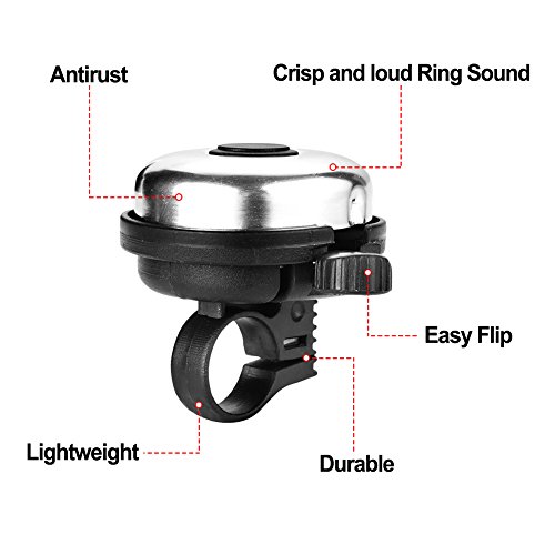 image for Accmor Classic Bike Bell, Aluminum Bicycle Bell, Loud Crisp Clear Soun