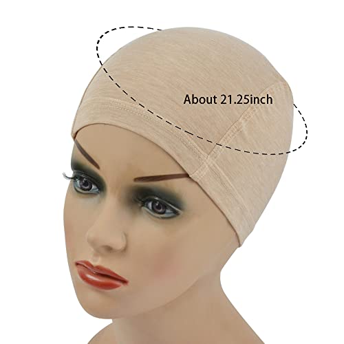 1pc Bamboo Fiber Wig Cap to Hold Wig in Place Elastic Wig Cap for Women Wig Making (Light Brown) - Image 3
