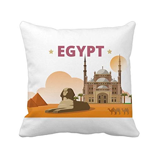 Housse de coussin pyramide et sphinx égyptienne pour masquer un canapé usé avec style