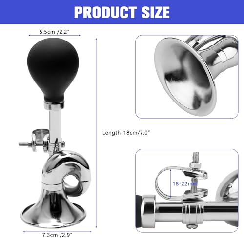 image for Coolrunner Retro Clown Bike Horn Classic Vintage Metal Bugle Horn Bicy