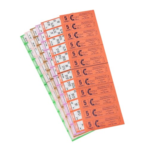 Crystals Bingo Books 5 Game Page Tickets Value 6 To View or 12 TV (1500 12 To View)