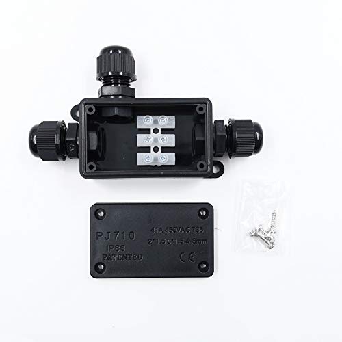 Boîte de jonction étanche extérieure en plastique noir avec terminal de connexion robuste - 2
