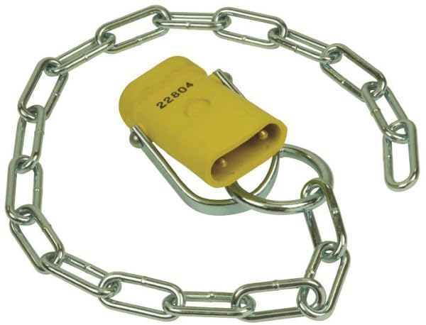 Woodhead/Molex 22803 Connector Safety Plug - Die Block - 2 Pole Shorting Plug - 0.305m (1.0') Chain - Yellow - 25.0A/ 600V AC.