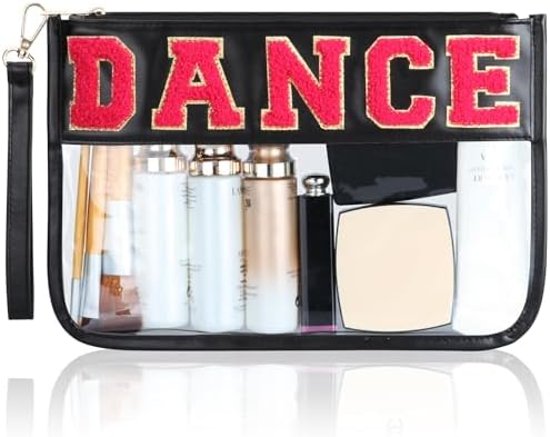 BuyCard Dance Recital Gifts, Clear Makeup Letter Bag, Chenille Le...