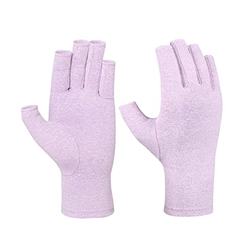 Hotfiary Compression Arthritis Gloves for Women Men Relieve Rheumatoid Osteoarthritis Carpal Tunnel Fingerless Gloves (1pair)
