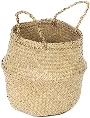 Panier Belly Compactor en Jonc de Mer - Forme Ronde, Medium (27x2...