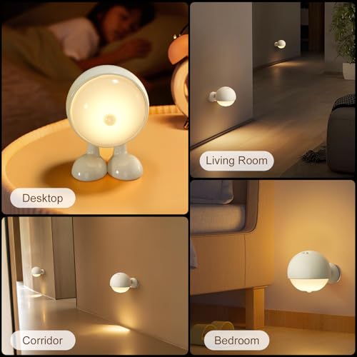 Sensor Lights Indoor,LED Motion Sensor Night Light,Big Eye Rechargeable USB Strong Magnetic Attaction Night Light,Stair Sensor Bedroom - Image 2