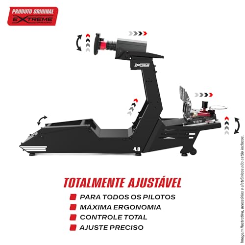 Cockpit Suporte Para Volante 4.0 P1 Preto Simulador Extreme Simracing