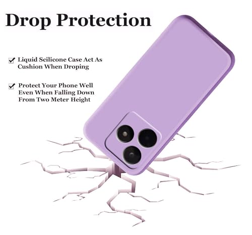 Image of A rtistque Liquid Silicone Back Cover Case for Realme C51 Shockproof TPU Soft Flexible with Camera Protection - Purple