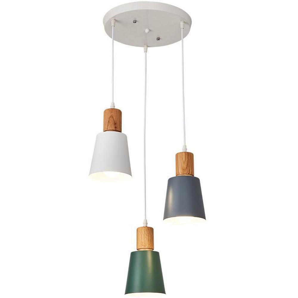 Suspension nordique rose à 3 lampes E27 pour salle à manger