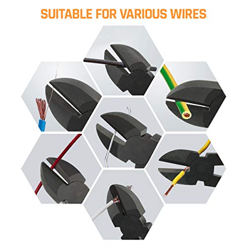 image for BOENFU Wire Cutters Electrical Heavy Duty CRV Steel, Comfort Grip Diag