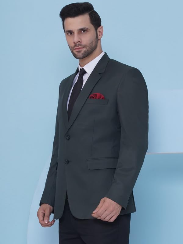 Image of FAVOROSKI Tuxedo Formal Blazers for Men with 2 Pockets | Rayon Slim Fit Single Breasted Blazer | Semi Ethnic Wear Tuxedos | Solid Tuxedo Blazers in Shawl Collar | Blazer for Wedding, Festive, Formal