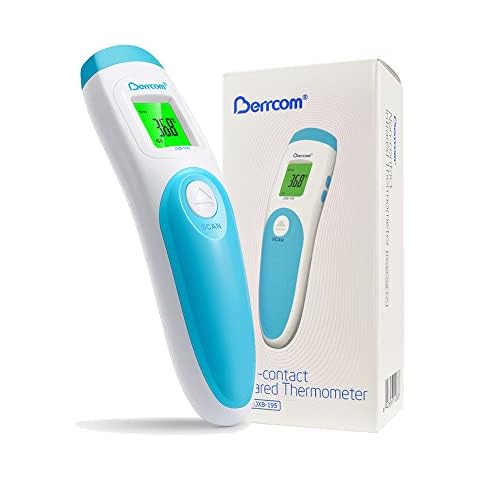 Berrcom Fieberthermometer Kontaktlos Infrarot Stirnthermometer Digitales Medizinisches Thermometer mit sofort Ablesung, Fieberalarm, LCD Anzeige Cover