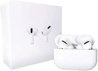 سماعات اذن لاسلكية buds pro بلوتوث تعمل باللمس مع ميكروفون وقت تشغيل 24 ساعة IPX7 علبة شحن لهواتف اندرويد وiOS داخل الأذن أبيض