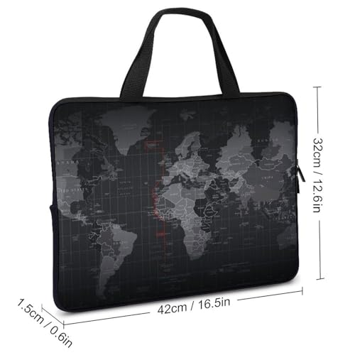 Sac pour ordinateur portable carte du monde noir et imperméable