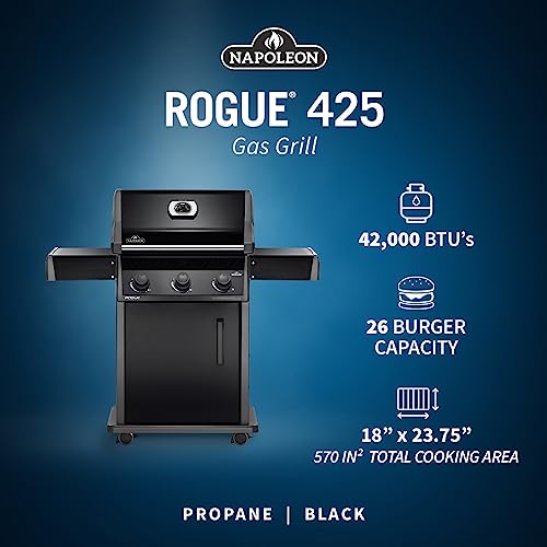 Napoleon-Rogue-425-Propane-Gas-Grill-Black-3-Burners Napoleon Rogue 425 Propane Gas Grill Black 3 Burners