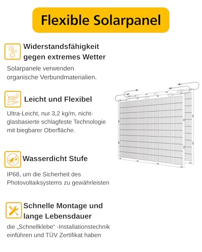Flexible Solarmodule Alldrei 450W Set mit 2 Solarpanels