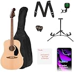 Fender California Debut Redondo Series Pack de guitare acoustique, Guitare débutante, 2-Year Garantie, comprend Gig Bag, Stand et plus, naturel