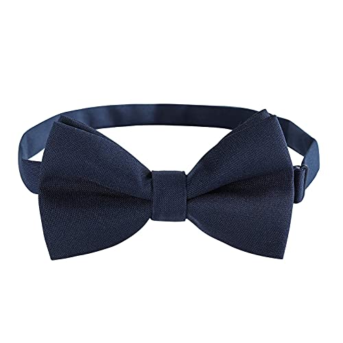 Welrog Classic Pre-Tied Bow Tie For Children & Adults Solid Color Adjustable Bowtie（Dark Navy Blue） #TOP5