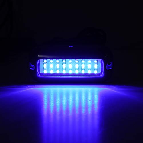 ALLOMN Lumière LED pour bateaux, 12 V, 27 LED, en acier inoxydable, IP68, étanche, éclairage subaquatique, phare arrière pour poissons, pour bateaux,...