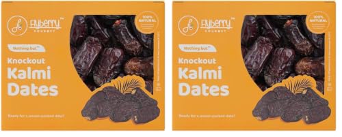 Image of Flyberry Gourmet Kalmi Dates (Khajoor /Khajur) 400g | 100% Natural | Rich in Calcium, Iron and Potassium | Instant Energy (Pack of 2)